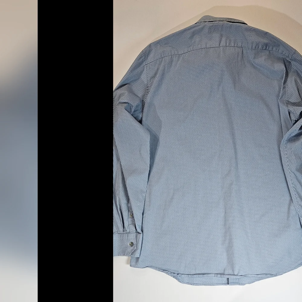 Banana Republic Dress Shirt Mens 17/17.5 Blue White Slim Fit Office Career‎ Wear